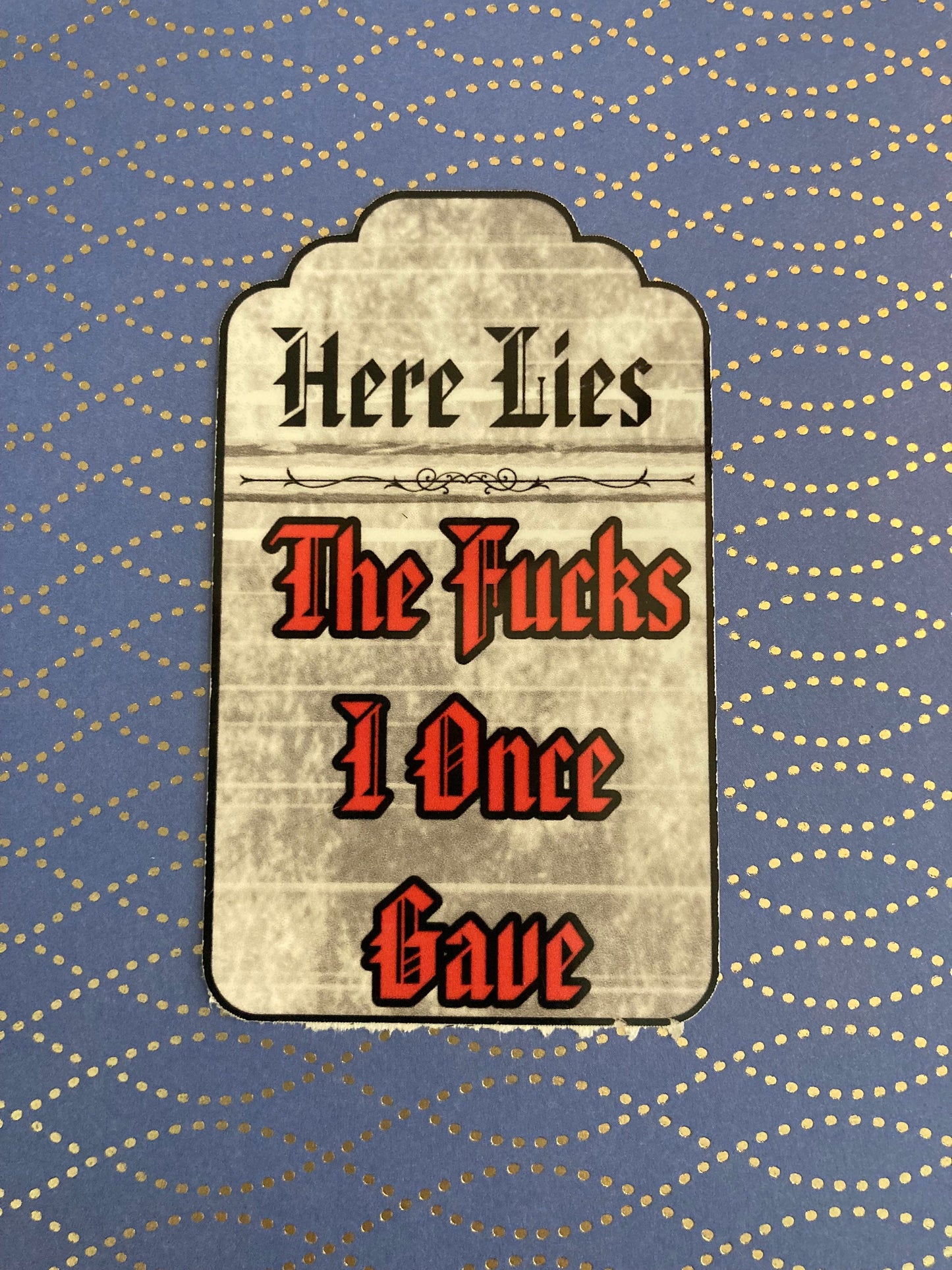 Funny tombstone sticker