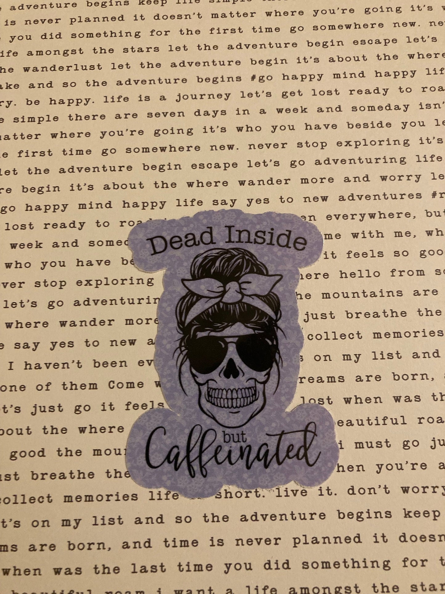 Caffeinated skeleton spooky sticker