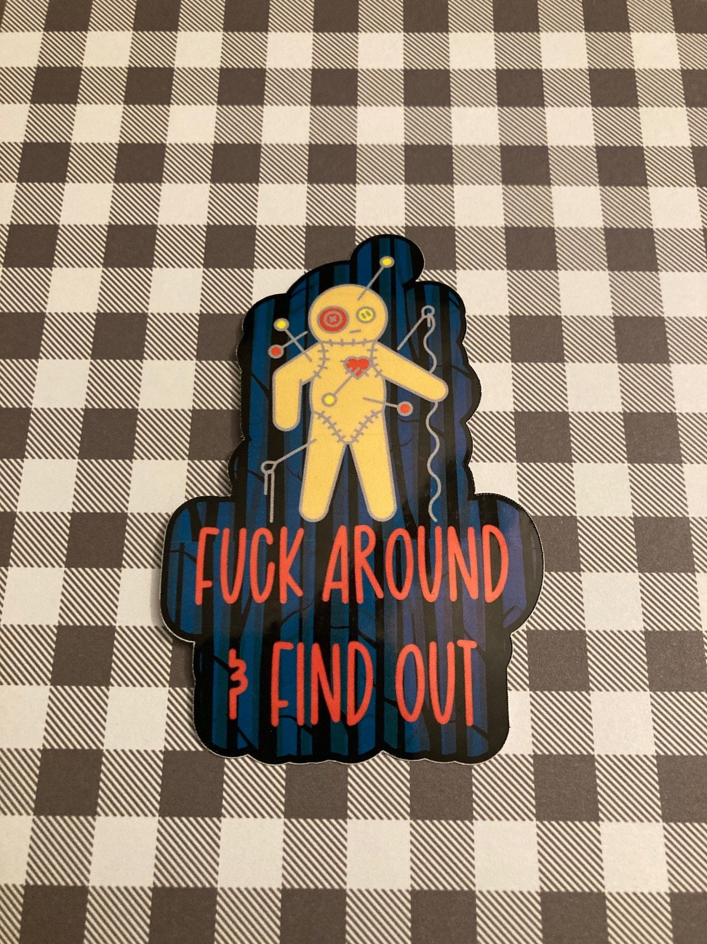 Voodoo doll sticker