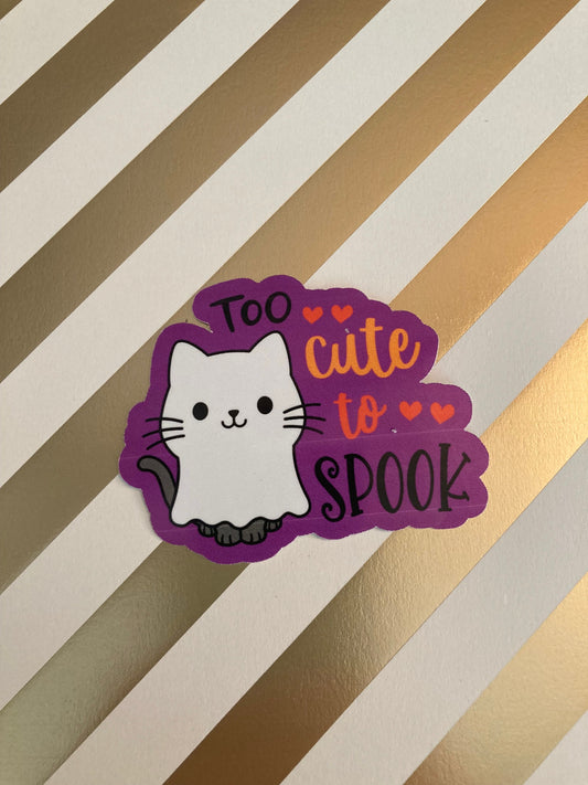 Cute kitten spooky sticker