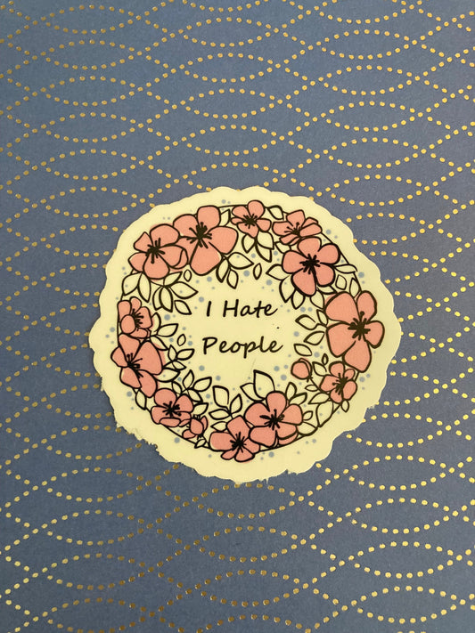 flowery dark humor sticker