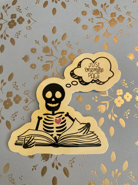 Skeleton book Lover Sticker