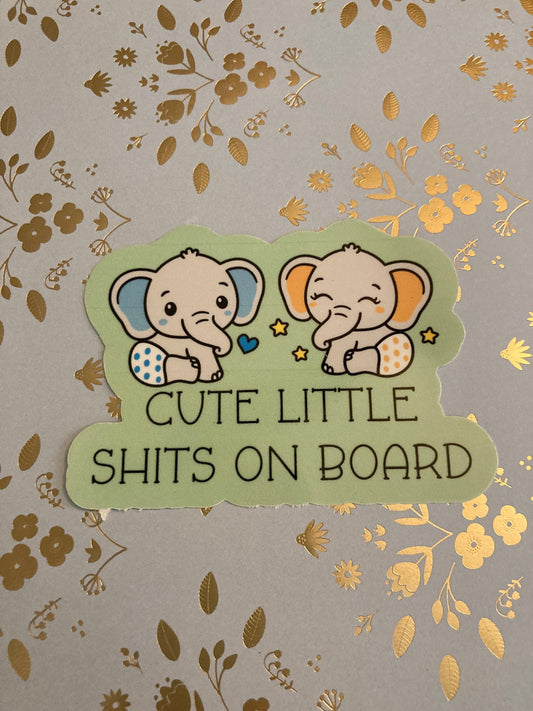 Cute Elephant  baby on board stickers