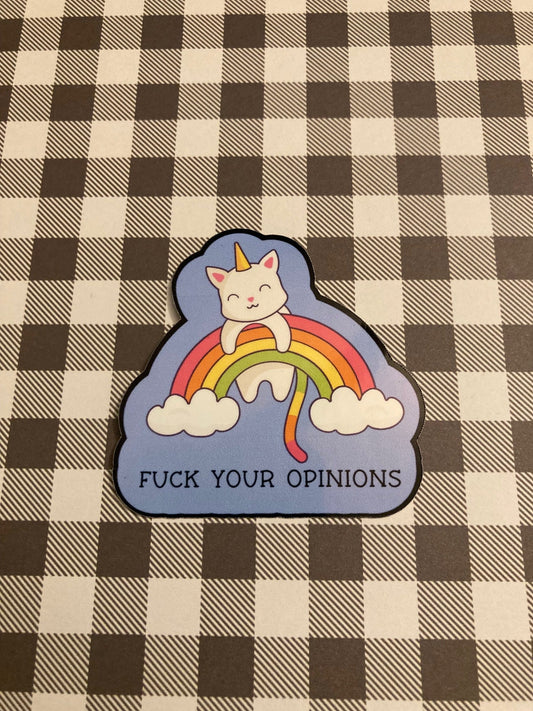 Caticorn sarcastic cursing sticker