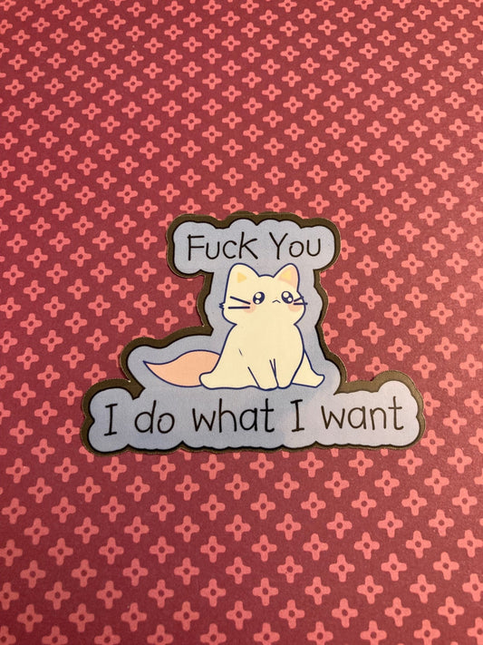 Cat with an attitude sticker