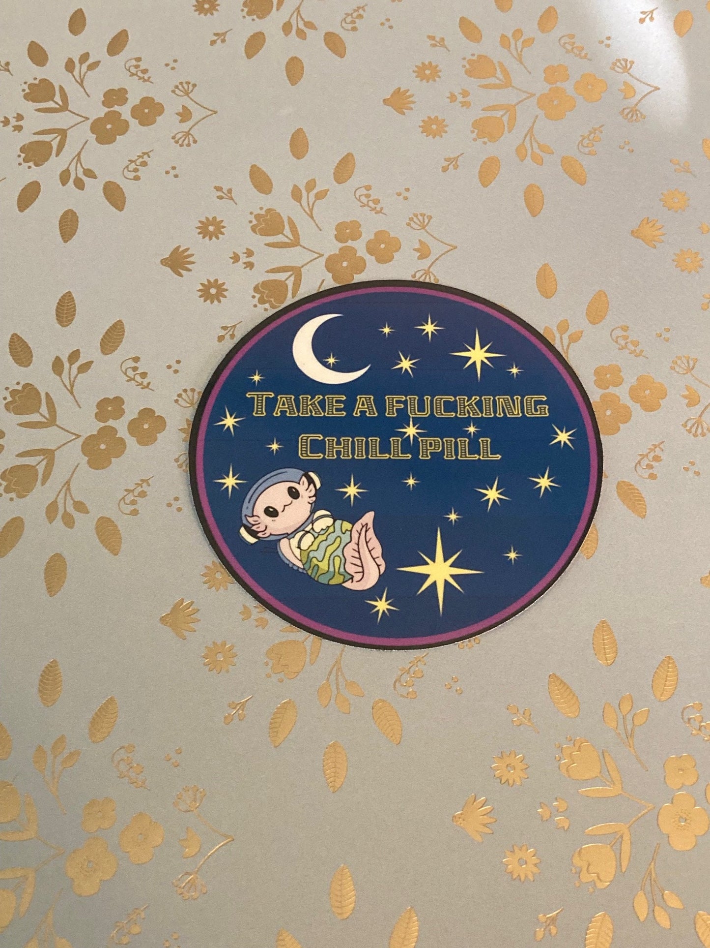 Axolotl in space sticker