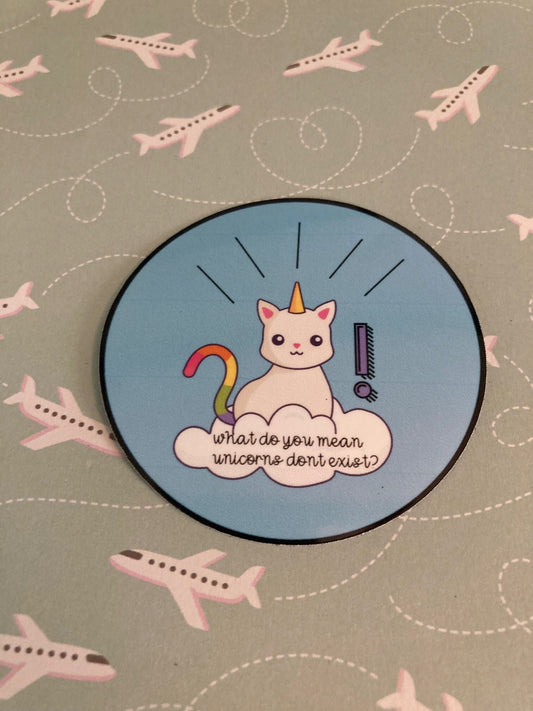 Alarmed Cat- Unicorn sticker