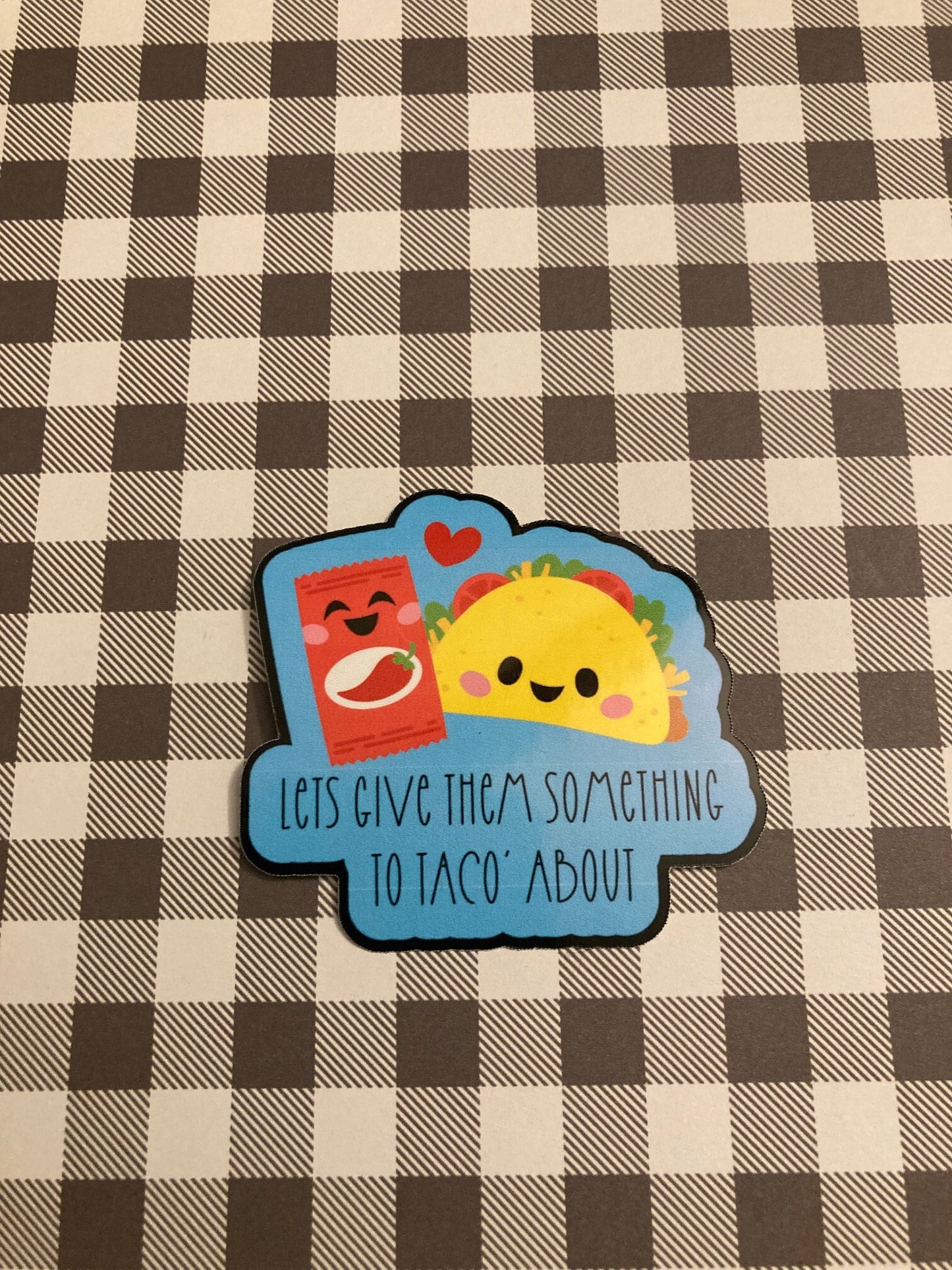 Taco in love pun sticker